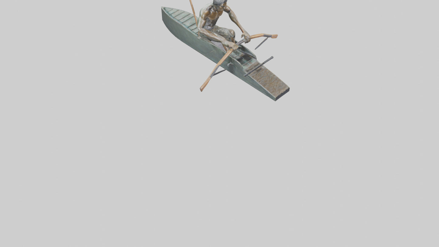 3D model Rower in Motion statue model VR / AR / low-poly