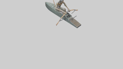 3D model Rower in Motion statue model VR / AR / low-poly