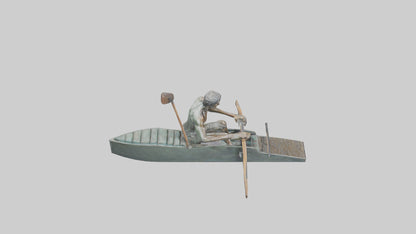 3D model Rower in Motion statue model VR / AR / low-poly