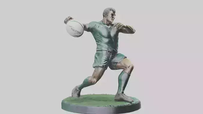 3D model Rugby Player in Action statue model VR / AR / low-poly