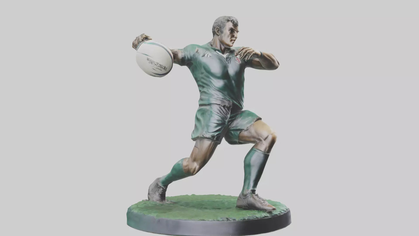 3D model Rugby Player in Action statue model VR / AR / low-poly