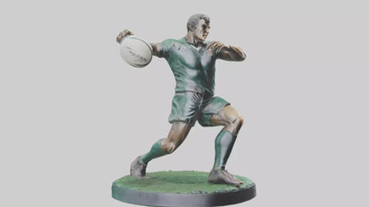 3D model Rugby Player in Action statue model VR / AR / low-poly