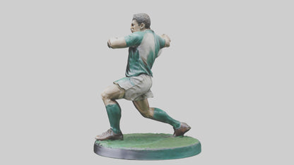 3D model Rugby Player in Action statue model VR / AR / low-poly