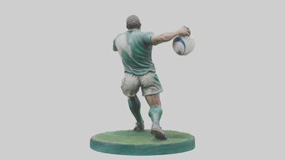 3D model Rugby Player in Action statue model VR / AR / low-poly