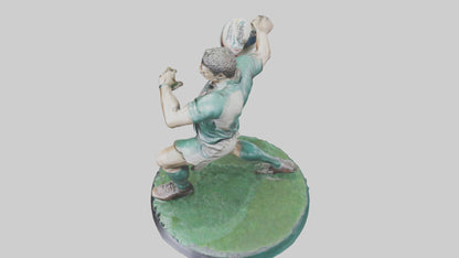 3D model Rugby Player in Action statue model VR / AR / low-poly