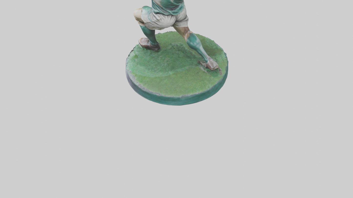 3D model Rugby Player in Action statue model VR / AR / low-poly
