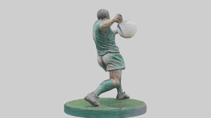 3D model Rugby Player in Action statue model VR / AR / low-poly