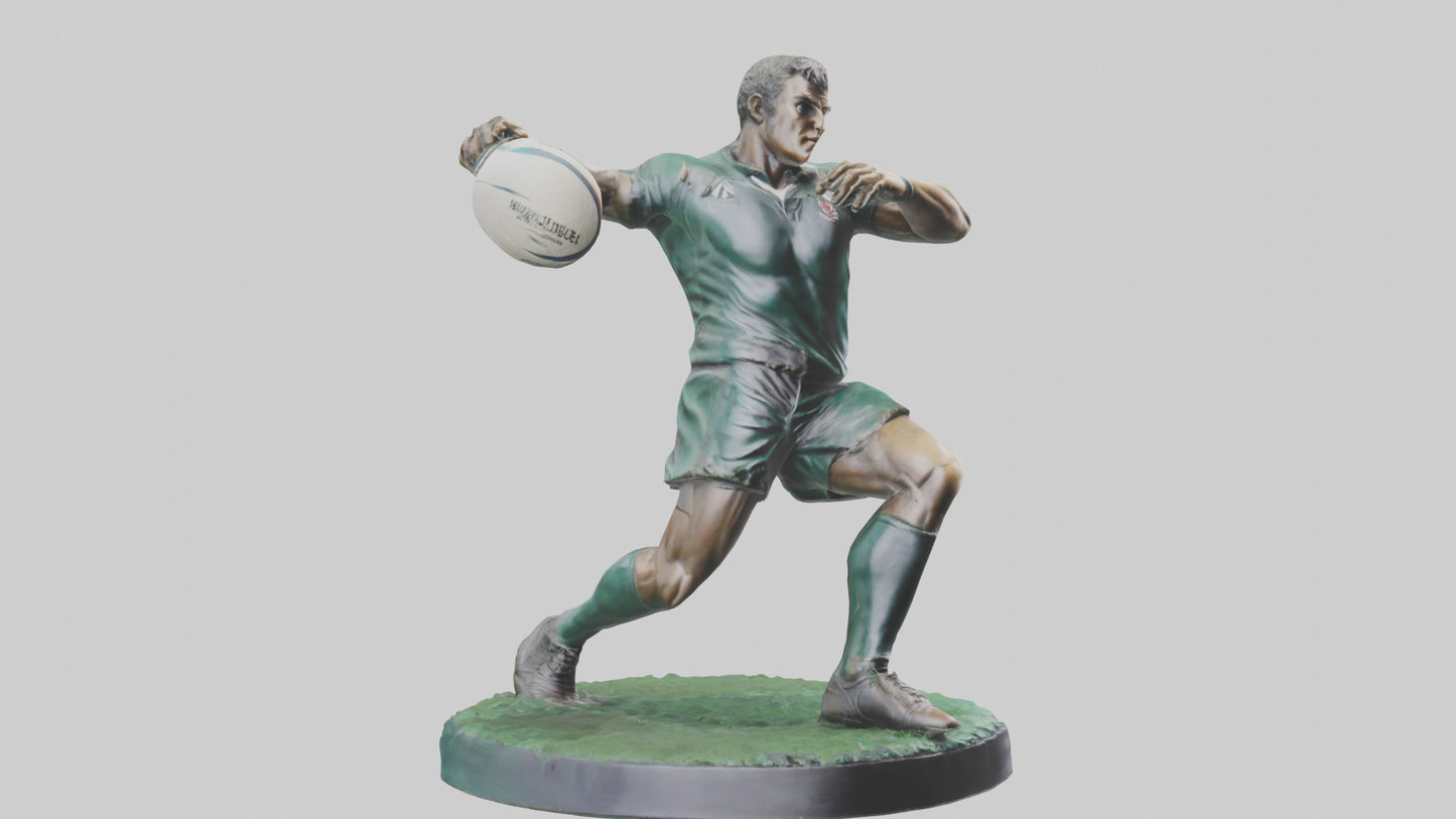 3D model Rugby Player in Action statue model VR / AR / low-poly