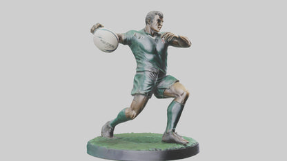 3D model Rugby Player in Action statue model VR / AR / low-poly