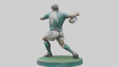 3D model Rugby Player in Action statue model VR / AR / low-poly