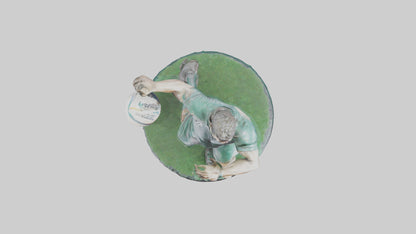 3D model Rugby Player in Action statue model VR / AR / low-poly