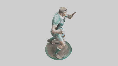 3D model Rugby Player Passing statue model VR / AR / low-poly