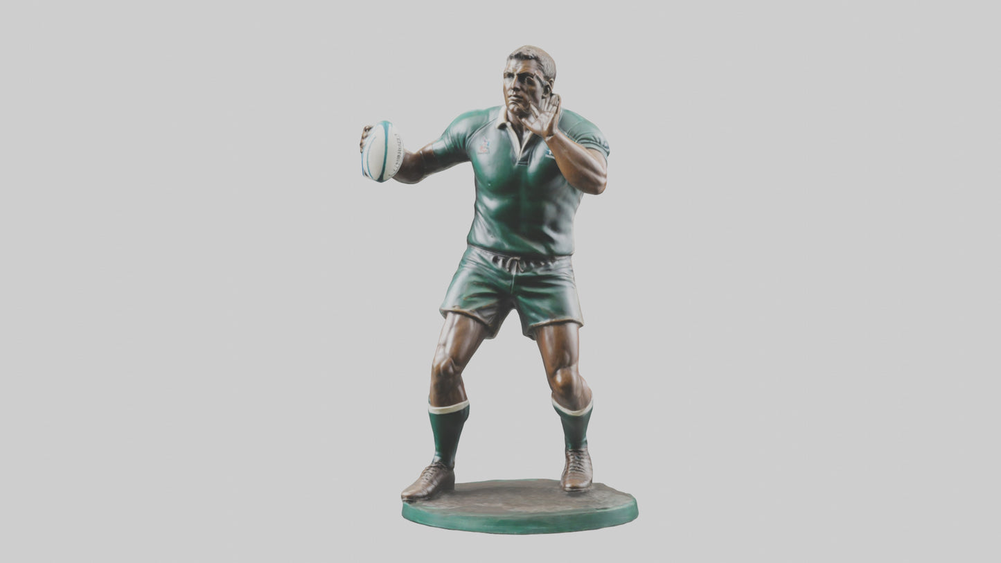 3D model Rugby Player Passing statue model VR / AR / low-poly