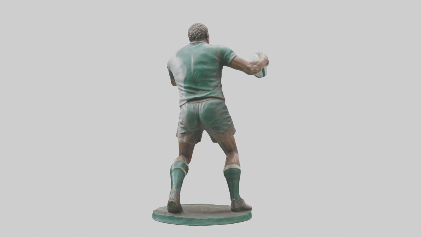 3D model Rugby Player Passing statue model VR / AR / low-poly