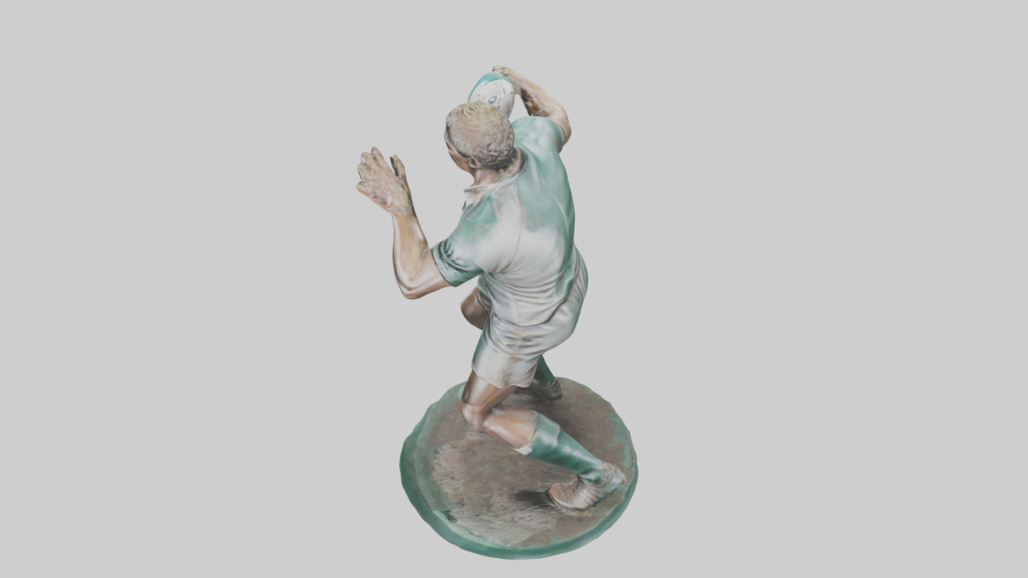 3D model Rugby Player Passing statue model VR / AR / low-poly