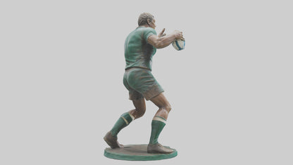 3D model Rugby Player Passing statue model VR / AR / low-poly