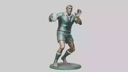 3D model Rugby Player Passing statue model VR / AR / low-poly