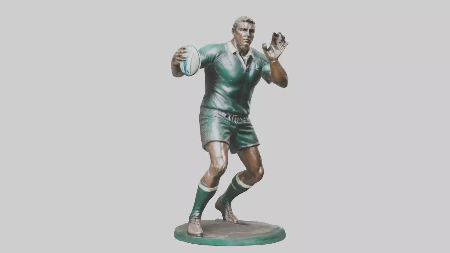3D model Rugby Player Passing statue model VR / AR / low-poly