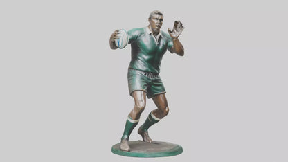 3D model Rugby Player Passing statue model VR / AR / low-poly