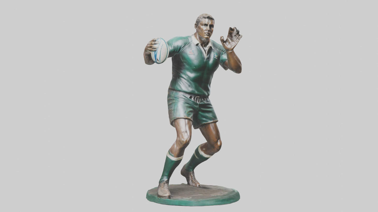 3D model Rugby Player Passing statue model VR / AR / low-poly