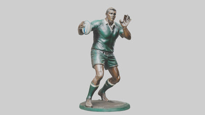 3D model Rugby Player Passing statue model VR / AR / low-poly