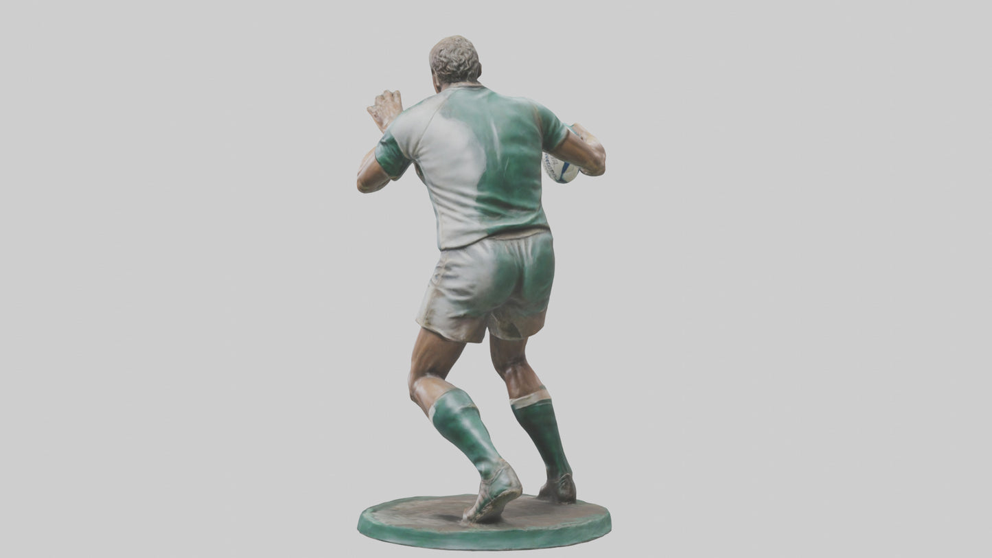 3D model Rugby Player Passing statue model VR / AR / low-poly