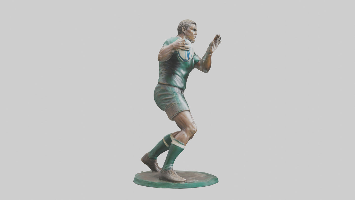 3D model Rugby Player Passing statue model VR / AR / low-poly