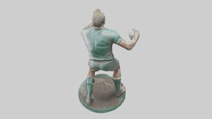 3D model Rugby Player Passing statue model VR / AR / low-poly