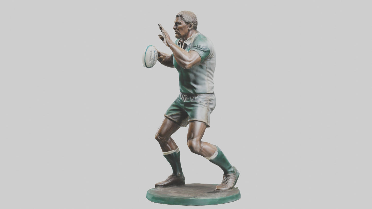3D model Rugby Player Passing statue model VR / AR / low-poly