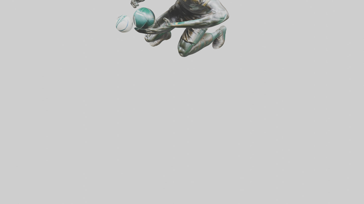 Rugby Player Tackling statue model 3D model