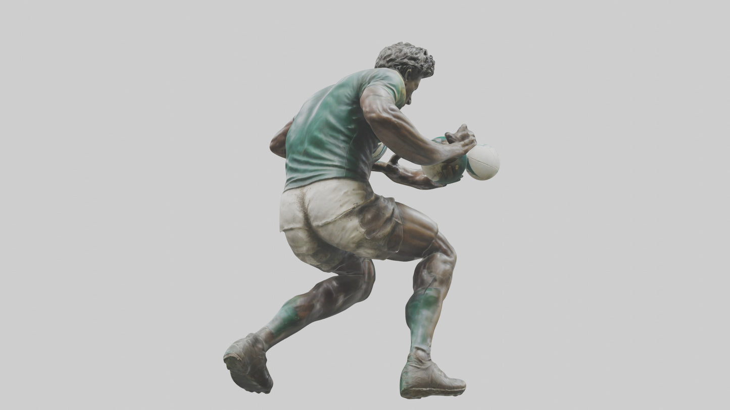 Rugby Player Tackling statue model 3D model
