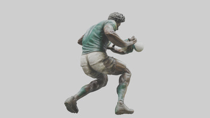 Rugby Player Tackling statue model 3D model