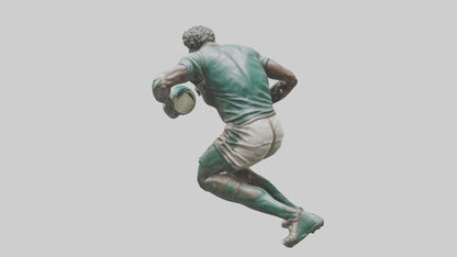 Rugby Player Tackling statue model 3D model
