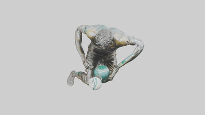 Rugby Player Tackling statue model 3D model