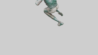 Rugby Player Tackling statue model 3D model