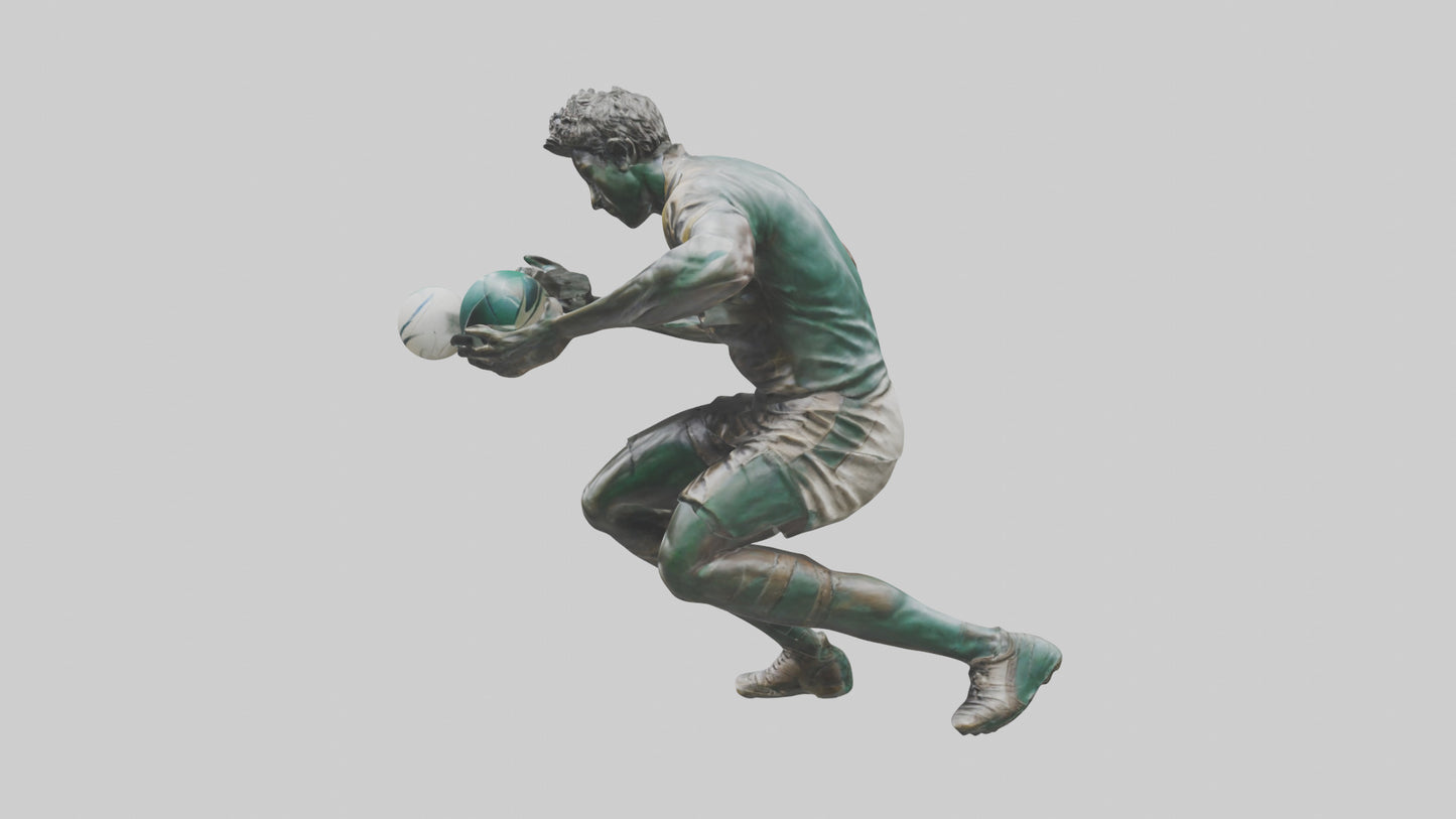 Rugby Player Tackling statue model 3D model