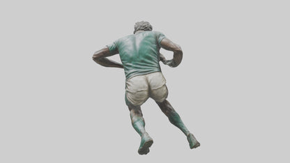 Rugby Player Tackling statue model 3D model