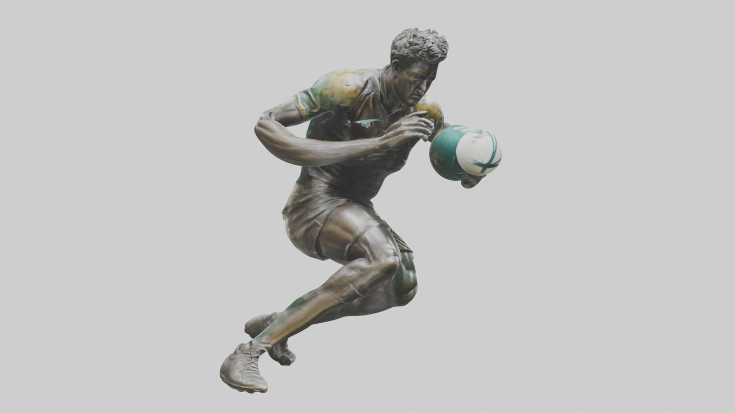 Rugby Player Tackling statue model 3D model