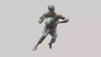 Rugby Player Tackling statue model 3D model