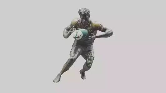 Rugby Player Tackling statue model 3D model