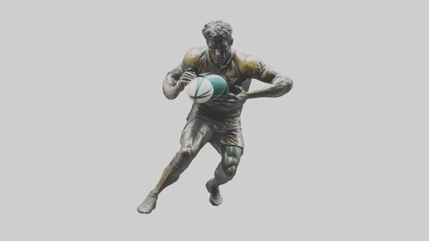 Rugby Player Tackling statue model 3D model