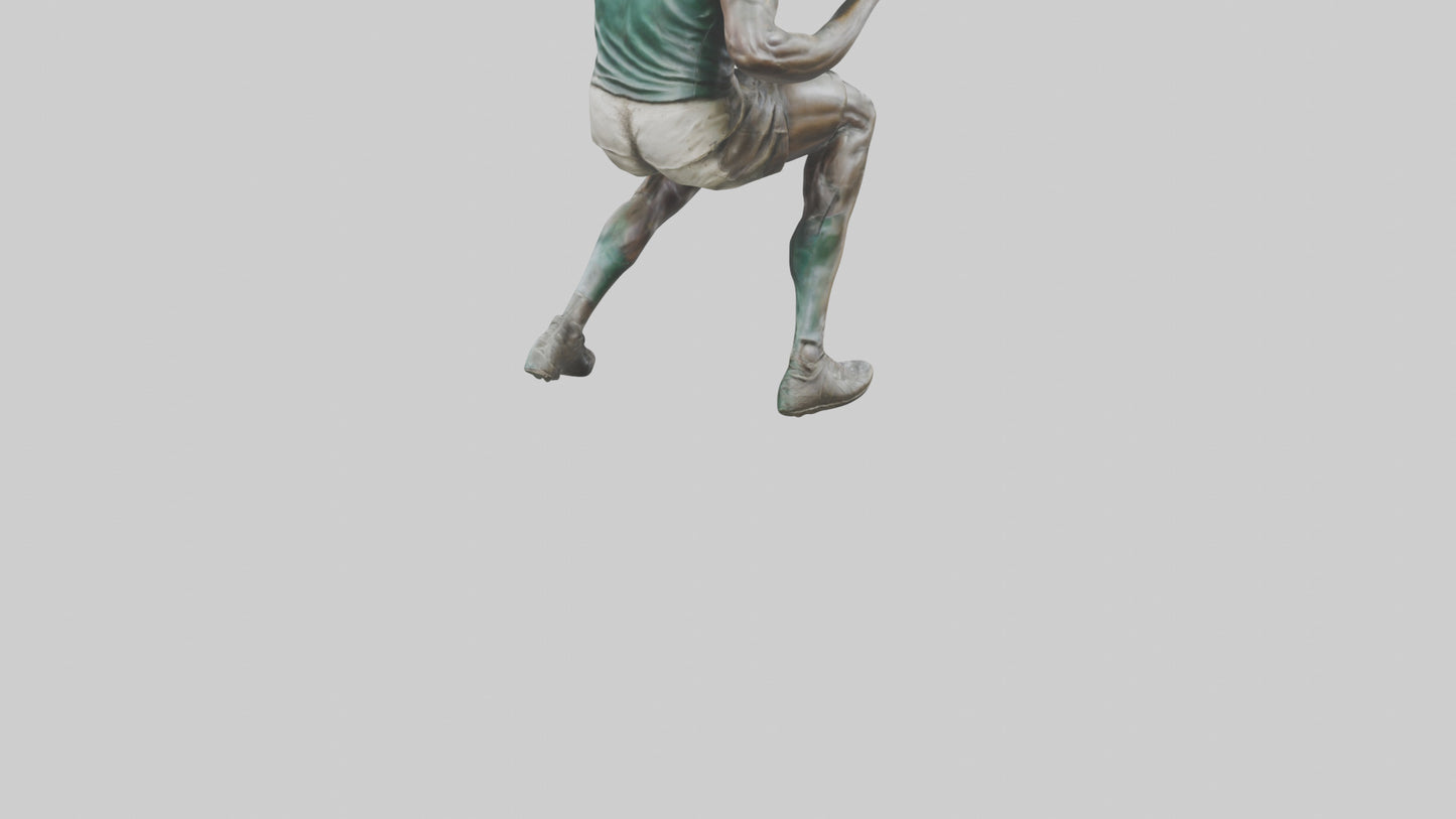 Rugby Player Tackling statue model 3D model