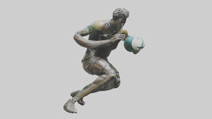 Rugby Player Tackling statue model 3D model