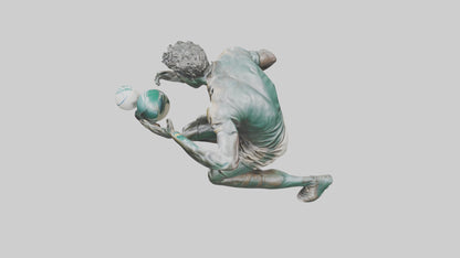 Rugby Player Tackling statue model 3D model