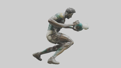 Rugby Player Tackling statue model 3D model