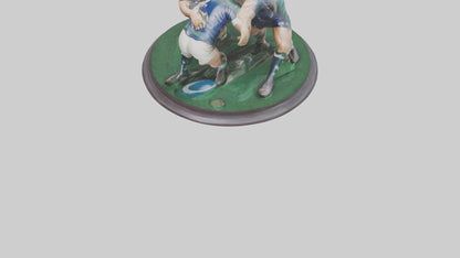 3D model Rugby Scrum Pose statue model VR / AR / low-poly