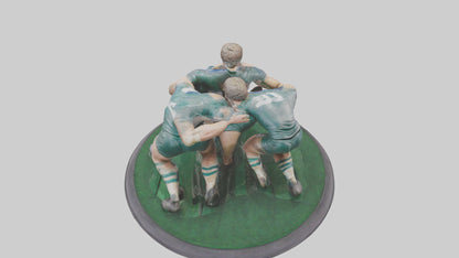 3D model Rugby Scrum Pose statue model VR / AR / low-poly
