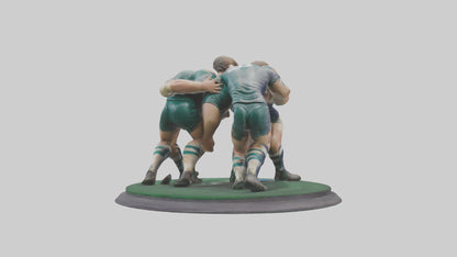 3D model Rugby Scrum Pose statue model VR / AR / low-poly