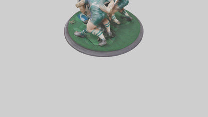 3D model Rugby Scrum Pose statue model VR / AR / low-poly
