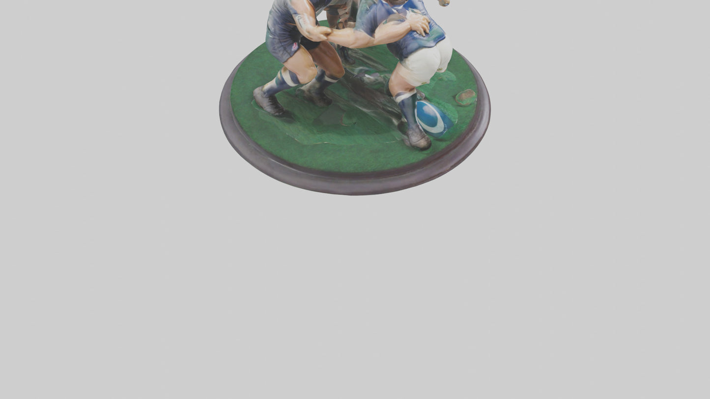 3D model Rugby Scrum Pose statue model VR / AR / low-poly